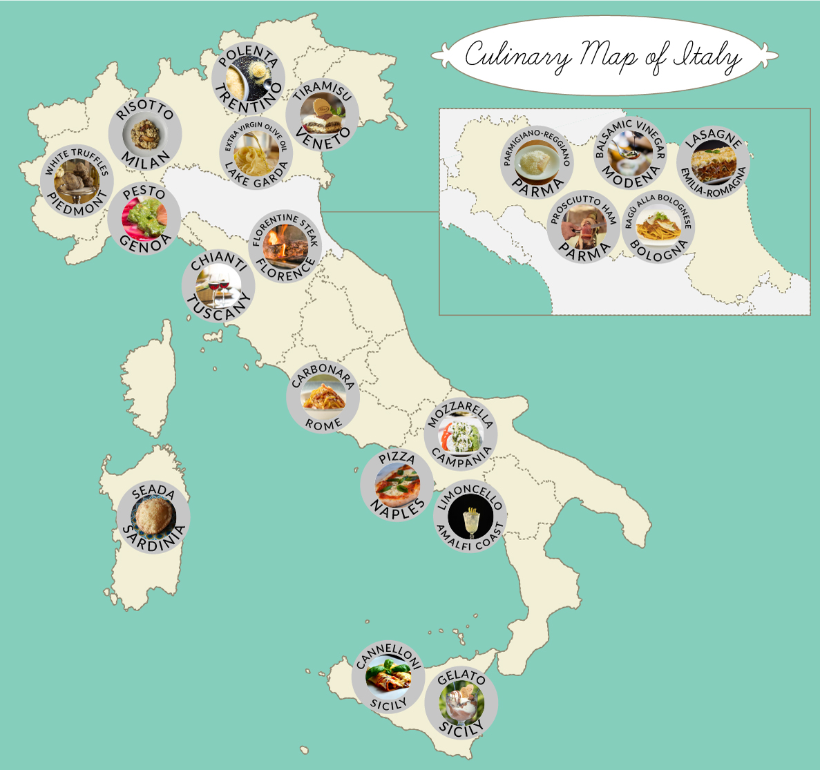 food map of Italy