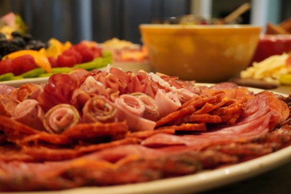 Cured meats on a platter